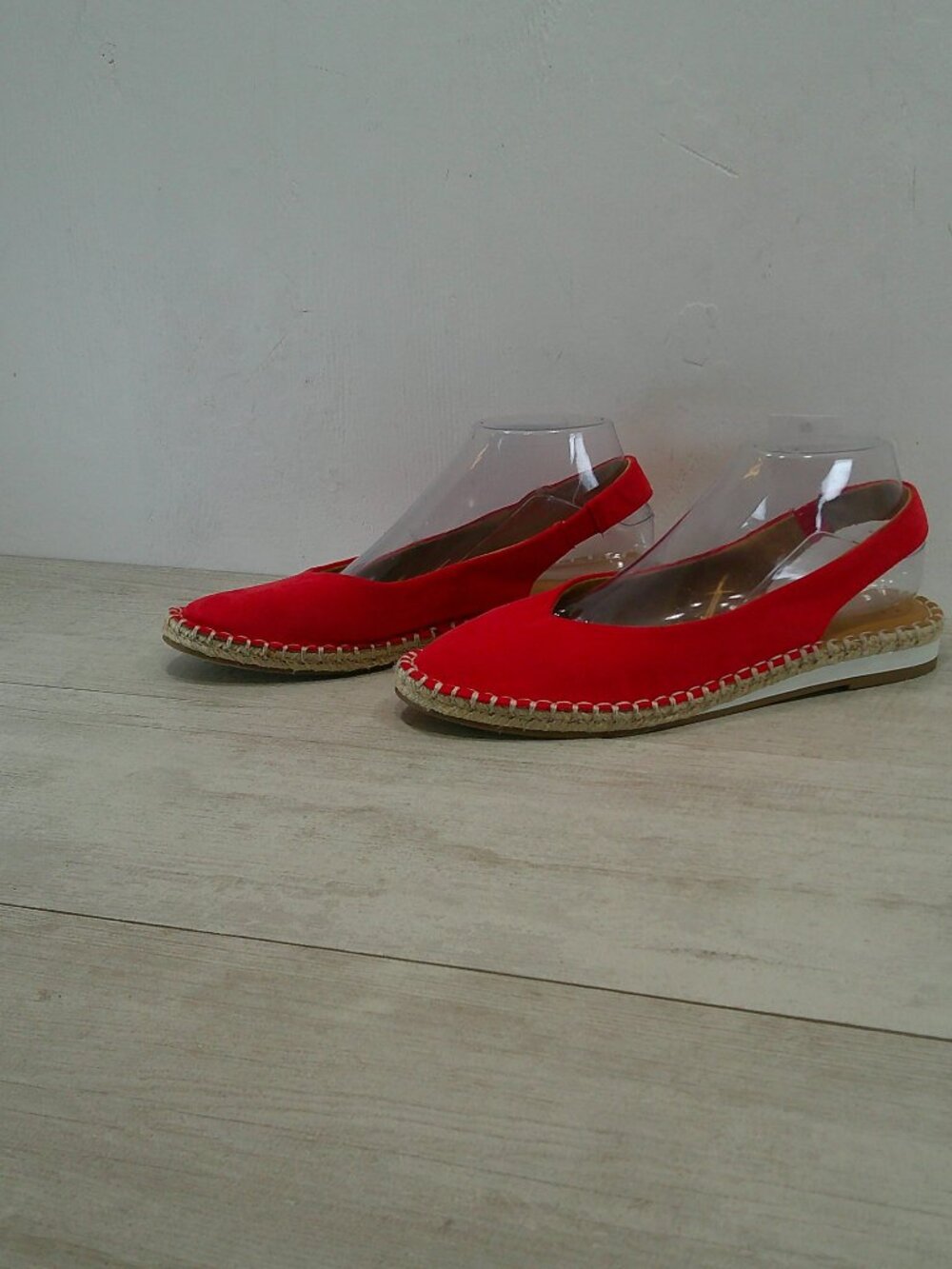 A New Day Irene Shoes Espadrille Slingback Closed Toe Comfort Red Flats Size 9 - Picture 10 of 11